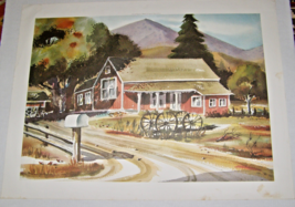VINTAGE 1977 “HOMESTEAD” PRINTED (WATERCOLOR-STYLE IMAGE) POSTER-LIMITED... - $127.53 MXN