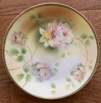 Vintage Floral Plate 8&quot; Handpainted German Porcelain Royal Rudolstadt  - £15.81 GBP
