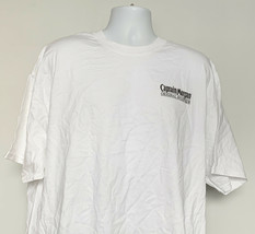Captain Morgan Original Spiced Rum T Shirt Mens XL Black Logo White Cotton - $21.73