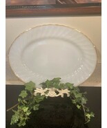 Anchor Hocking Fire King Swirl Golden Gold Shell Lustre 13&quot; OVAL SERVING... - $20.48 CAD