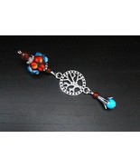 Red carnelian, agate and turquoise magnesite Summer Blooms Blessingway b... - $17.00