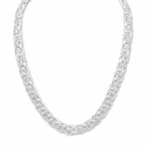 925 Sterling Silver Elegant 12 mm Wide Byzantine Necklace with Spring Ring Clasp - £428.86 GBP
