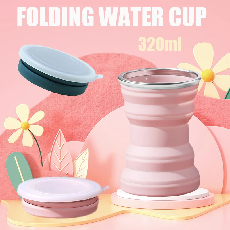 Sporting 320ml Portable Silicone Folding Water Cup Outdoor Heat Resistant Telesc - £23.90 GBP