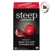 3x Boxes Bigelow Steep Organic Green Tea W/Pomegranate | 20 Bags Each | ... - £16.13 GBP