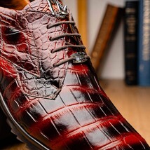 genuine alligator sneaker Shoes Unique rustic finish Vulcan Rustic Cognac image 9