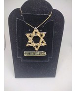 Chunky Nugget Style Star of David Pendant and Chain 24K Gold Over 925 Si... - £58.33 GBP