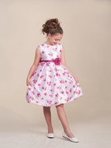 Sweet White Sleeveless Pink Floral Flower Girl Pageant Dress Crayon Kids USA 979 - £29.76 GBP+