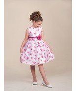Sweet White Sleeveless Pink Floral Flower Girl Pageant Dress Crayon Kids USA 979 - $37.23 - $47.03