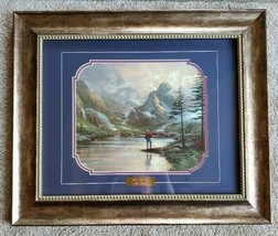 Framed Behind Glass Thomas Kinkade Almost Heaven Art Print Gold Plate Etching  - $490.05