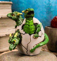 Jurassic Green Hydra Three Headed Dragon Baby Egg Hatchling Figurine Collectible - £14.36 GBP