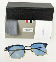 Brand New Authentic Thom Browne Sunglasses TBS 102-C-T Navy Gold TB102 Frame - £283.29 GBP