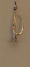 Antique Christmas Ornament Trumpet Horn Huge Mercury glass Color Dots 6&quot; Vintage - £16.28 GBP