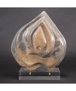 &quot;Teadrop&quot; alabaster sculpture &quot; Flame &quot; Abstract Carved Stone - $346.50