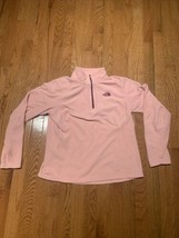 The North Face Women&#39;s Size Medium Pink Fleece 1/4 Zip Outdoor Pullover A7YP - £11.86 GBP