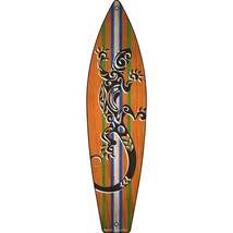 Tribal Print Lizard Novelty Mini Metal Surfboard Sign MSB-416 - $16.95