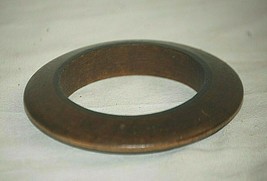 Vintage Chunky Narrow Wooden Boho Domed Brown Bangle Bracelet Jewelry Wood o - £7.83 GBP