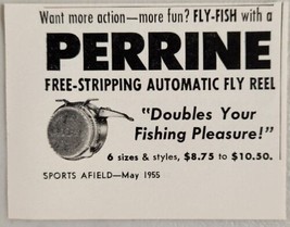 1955 Print Ad Perrine Free Stripping Automatic Fly Fishing Reels  - $9.09
