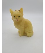 Vintage Kitty Cat Candle Yellow Blue Eyes New  Unburned 80s? 70s? Unbranded - $19.00