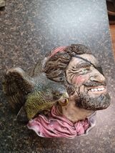 Hand Painted Buccaneer Pirate Parrot Chalkware Wall Plaque - $49.49
