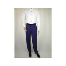 Mens Apollo  King  Banded Collarless suit Chinese Mandarin Wide leg AG95 Purple image 8