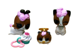 LOT of 4 MGA LOL Surprise Dolls Pets and Cupcake Mini Toys Pink Hair Black Bows - £3.85 GBP