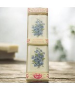Vtg AIDEES Permanent Picture Soap 2 Bars Blue Flowers Collectable Scente... - $12.80 CAD