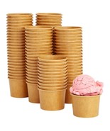 100 Pack Paper Ice Cream Sundae Cups, Disposable Frozen Dessert Bowls, 5 Oz - $35.99