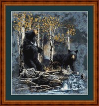 BLACK BEARS -  pdf x stitch chart  Original Artwork ©  Steven Michael Ga... - £9.56 GBP