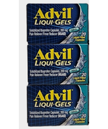 3 Boxes Advil Liqui-Gels 200 MG Ibuprofen Capsules, 20 CT - $272.13 MXN