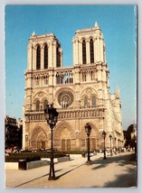 Notre Dame 1988 n 12 Vtg Postcard unp Paris France lamps street view church - $4.88