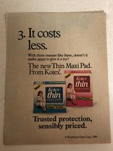 1980s Kotex Maxi Pads Vintage Print Ad pa11 - $7.91