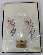 Vintage New Old Stock Boxed Embordered Floral Basket Pillowcases w/Box -... - $19.80