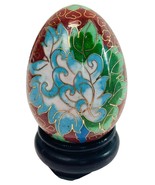 Floral Wood Egg w/Bright Flowers, Handmade w/Original Stand &quot;MINT&quot;. - $20.10 CAD