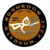 Mushroom Jazz Mondays Mark Farina 90s Die-Cut Flyer San Francisco 1993 H... - £31.63 GBP