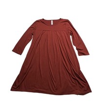 Zenana Premium Dress Womens Medium Maroon Pullover 3/4 Sleeve Stretch Po... - $24.96