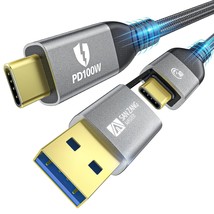 For Thunderbolt 4 Cable 40Gbps 2 In 1 Usb C Cable 100W E-Marker 8K/5K Single And - £27.26 GBP