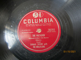 10&quot; 78 Rpm Record Columbia 38293 Dinah Shore What Did I Do / The Matador - £7.85 GBP