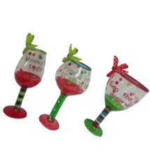 Ornament Wine Glass, 3 assorted SHIPS IN 24 HOURS - MJ - $19.88
