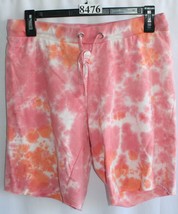 JULIE &amp; YOU WHITE ORANGE PINK TIE DYE SHORTS SZ LG #8476 - £6.11 GBP