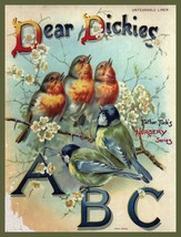 Decor Poster.Interior home.Room art design.Victorian ABC book.Bird singing.11570 - £14.46 GBP+