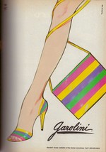 1986 Garolini Shoes Footwear Sexy Legs Rainbow Illustrated Vintage Print... - $5.86