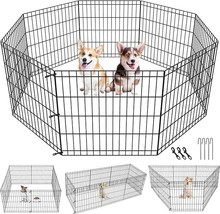 24 30 36 42 48 Inch Pet Playpen Puppy Playpen Pen Indoor Outdoor 8 Panel... - £19.73 GBP