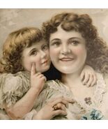 C1880s Victorian Lithograph Wood Framed Art Beautiful Sisters Ornate 16x... - $1,834.22 MXN