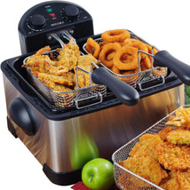 1700-Watt Stainless-Steel Triple Basket Electric Deep Fryer - $231.62