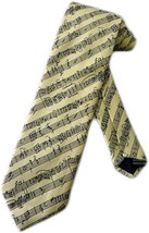 Buyyourties MN-333 - Musical Notes Tie Cream Black - £15.85 GBP