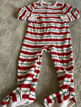 Old Navy Unisex Red White Green Striped Holiday Fleece Long Sleeve Pajam... - $6.37