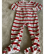 Old Navy Unisex Red White Green Striped Holiday Fleece Long Sleeve Pajam... - $8.73 CAD
