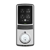 Lockly Model-S Satin Nickel Single-Cylinder Smart Deadbolt Lock with Keypad, Blu - $146.51