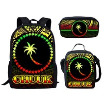 School Backpack for Teenagers Girls Boys Chuuk Tribal Polynesian Printing Child  - £57.94 GBP