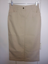 CHRISTOPHER &amp; BANKS LADIES LONG STRETCH BEIGE PENCIL SKIRT-6-BARELY WORN... - $14.99